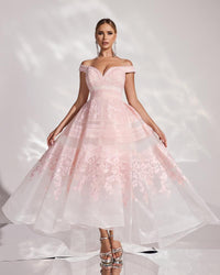 HKM-205011 Elegant Pink Evening Dress with Subtle Detailing - EZ25166