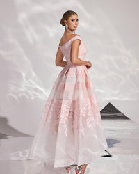 HKM-205011 Elegant Pink Evening Dress with Subtle Detailing - EZ25166