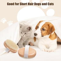 HKM-790739 Ergonomic Soft Boar Bristle Pet Brush for Short Haired Dogs and Cats, Reduces Shedding, Gentle on Skin