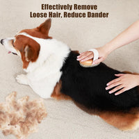 HKM-790739 Ergonomic Soft Boar Bristle Pet Brush for Short Haired Dogs and Cats, Reduces Shedding, Gentle on Skin