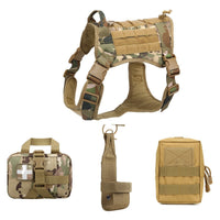 HKM-204179 Camouflage Tactical Training Vest for Large Dogs - Durable Nylon Pet Apparel