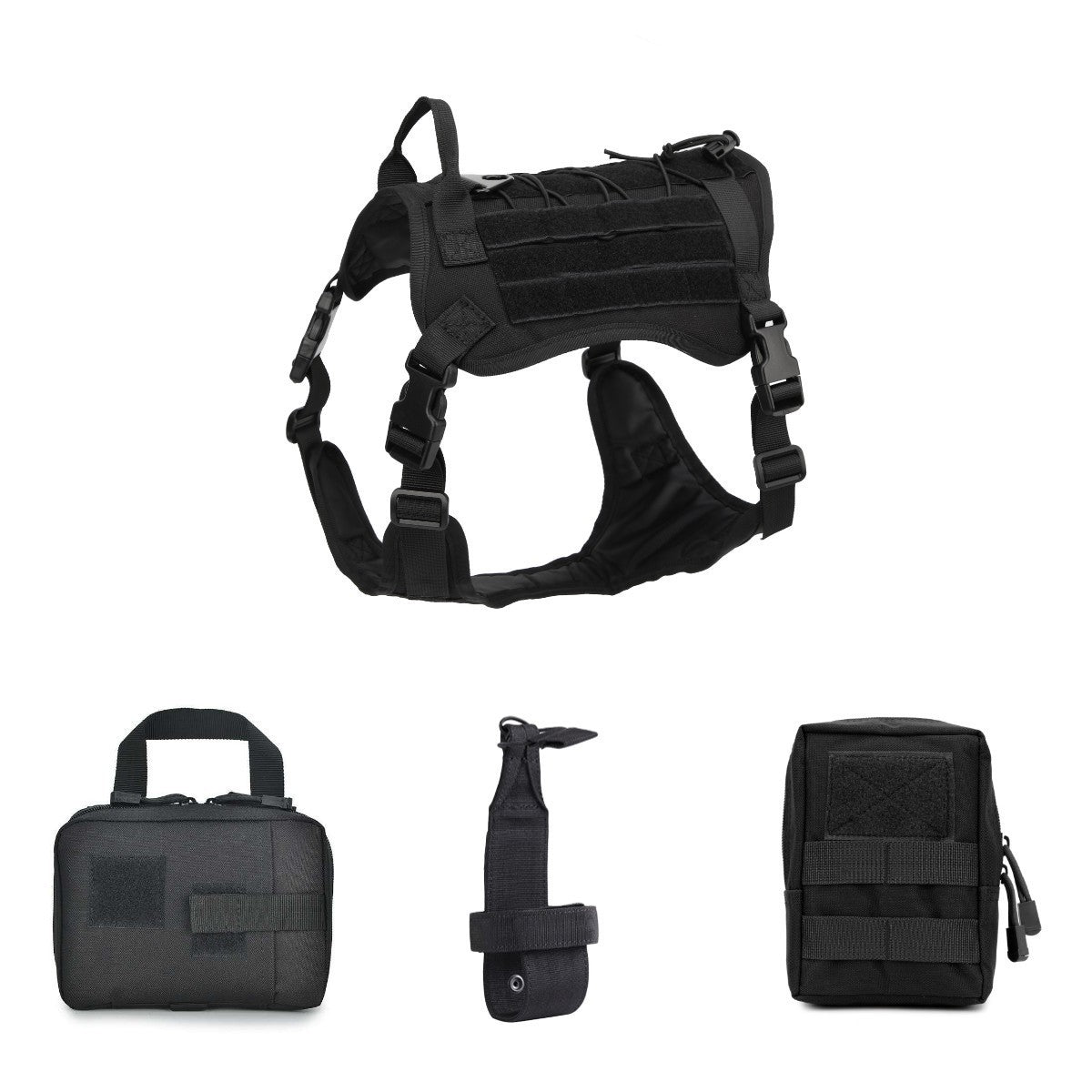 HKM-204179 Camouflage Tactical Training Vest for Large Dogs - Durable Nylon Pet Apparel