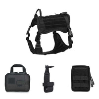 HKM-204179 Camouflage Tactical Training Vest for Large Dogs - Durable Nylon Pet Apparel