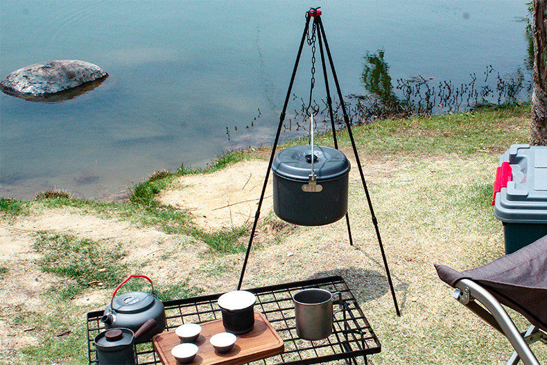HKM-160531 Portable Camping Tripod Cooking Pot for Outdoor Survival Adventures