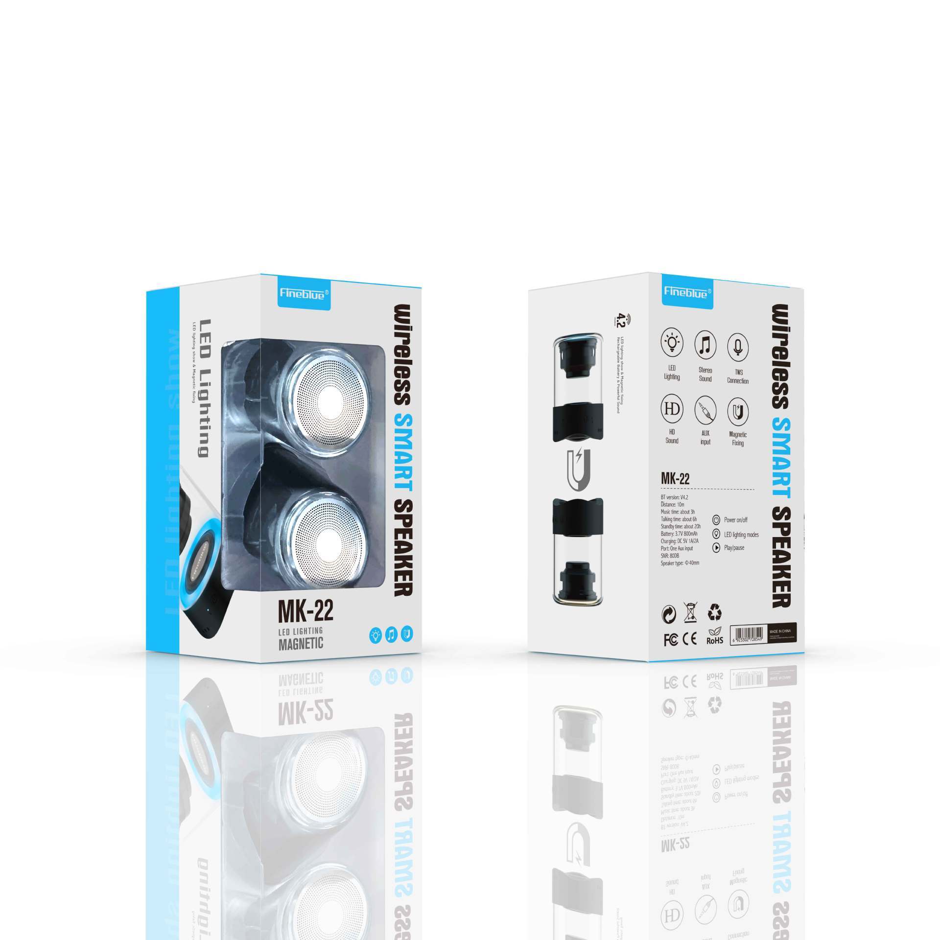 KTX-168723 TWS Magnetic Bluetooth Speaker with 800mAh Battery, Waterproof and Dustproof Design, 6-Hour Playtime, Dual Speakers