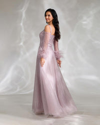 HKM-515731 Elegant Purple Evening Gown for Women - Perfect for Formal Events and Special Occasions