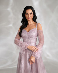 HKM-515731 Elegant Purple Evening Gown for Women - Perfect for Formal Events and Special Occasions
