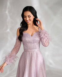 HKM-515731 Elegant Purple Evening Gown for Women - Perfect for Formal Events and Special Occasions