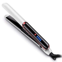HKM-551891 Gold Ceramic Hair Straightener with LED Display, Adjustable Temperature for Wet and Dry Hair, 21mm-30mm Curling Iron