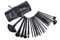 HKM-722067 24-Piece Wooden Handle Makeup Brush Set with High-Grade Animal Hair Bristles
