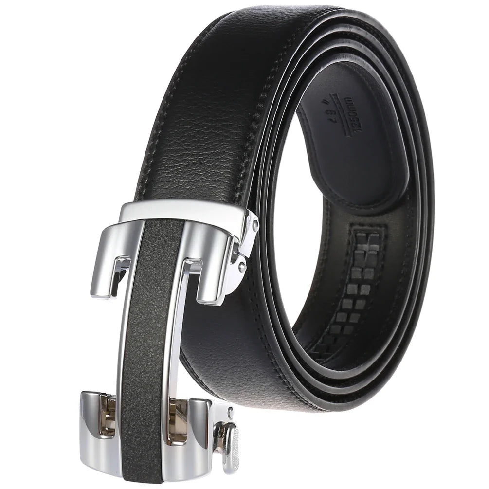 HKM-070803 Luxury Genuine Leather Men's Automatic Buckle Belt