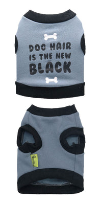 HKM-112339 Cozy Gray Fleece Dog Vest with Black Trim for Small Dogs