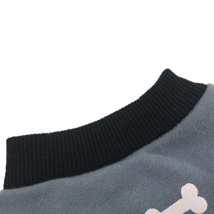 JMT-242762 Cozy Gray Fleece Dog Vest with Black Trim for Small Dogs