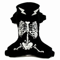 HKM-950291 Luminous Skeleton Print Black Dog Sweater for Halloween - Size S, M, L, XL