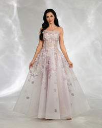 HKM-072787 Elegant Pink Evening Gown for Women, Style EZ25137