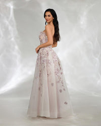 HKM-072787 Elegant Pink Evening Gown for Women, Style EZ25137