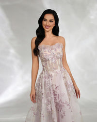 HKM-072787 Elegant Pink Evening Gown for Women, Style EZ25137