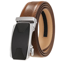 HKM-086611 Automatic Buckle Leather Belt with Simple Alloy Buckle for Men