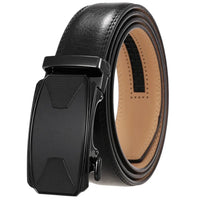 HKM-086611 Automatic Buckle Leather Belt with Simple Alloy Buckle for Men