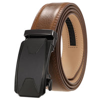 HKM-086611 Automatic Buckle Leather Belt with Simple Alloy Buckle for Men
