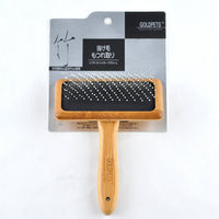 HKM-672019 Bamboo Wood Air Cushion Needle Comb for Pet Grooming - Available in Small, Medium, and Large Sizes
