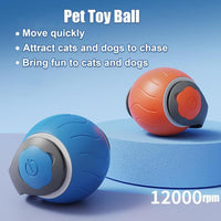 HKM-690259 Interactive Cat Ball Toy with Dual Speed Adjustment & USB Rechargeable Battery for Indoor Play