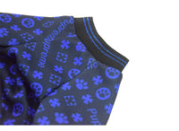 HKM-489235 Trendy Dog Clothes with Full Print Design in Blue and Red, Casual Two-Legged Outfit for Dogs in Various Sizes