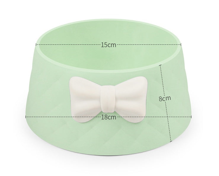 HKM-307219 Bow Rhombus Cat Bowl in Pink, Green, Grey, and Mixed Colors - Durable PP Material