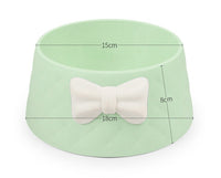 HKM-307219 Bow Rhombus Cat Bowl in Pink, Green, Grey, and Mixed Colors - Durable PP Material