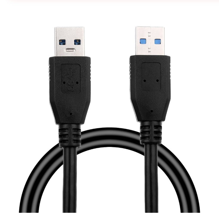 KTX-000019 USB 3.0 A Male to A Male Data Transfer Cable, 60CM, Blue/Black, High-Speed Connection