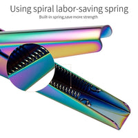 HKM-638099 Stainless Steel U-Shaped Nail Clipper for Gel and False Nails in Rainbow Gold and Silver Finish