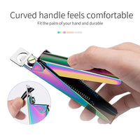 HKM-638099 Stainless Steel U-Shaped Nail Clipper for Gel and False Nails in Rainbow Gold and Silver Finish