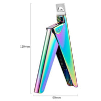 HKM-638099 Stainless Steel U-Shaped Nail Clipper for Gel and False Nails in Rainbow Gold and Silver Finish