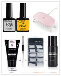 HKM-105491 Poly Nail Gel Kit for Nail Extension and Design - 45g Transparent Jelly Gel and 100 Nail Tips