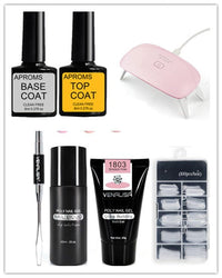 HKM-105491 Poly Nail Gel Kit for Nail Extension and Design - 45g Transparent Jelly Gel and 100 Nail Tips
