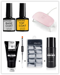 HKM-105491 Poly Nail Gel Kit for Nail Extension and Design - 45g Transparent Jelly Gel and 100 Nail Tips