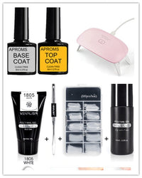 HKM-105491 Poly Nail Gel Kit for Nail Extension and Design - 45g Transparent Jelly Gel and 100 Nail Tips