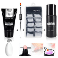 HKM-105491 Poly Nail Gel Kit for Nail Extension and Design - 45g Transparent Jelly Gel and 100 Nail Tips