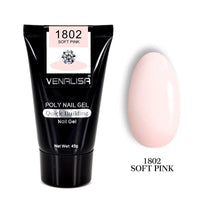 HKM-105491 Poly Nail Gel Kit for Nail Extension and Design - 45g Transparent Jelly Gel and 100 Nail Tips