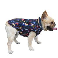 HKM-303507 New Letter Full Print Dog Vest - Stylish Polyester Pet Suit in Black and White, Available in Multiple Sizes