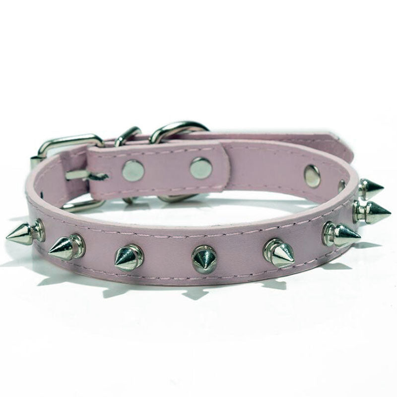 HKM-658003 Multicolor Soft PU Leather Dog Collar with Breakaway Buckle and Bling Detail