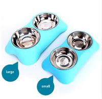 HKM-830355 Eco-Friendly Silicone Dog Bowl Set - Non-Toxic, Non-Slip, Easy to Clean, Stainless Steel Inner, Perfect for Food and Water