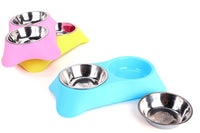 HKM-830355 Eco-Friendly Silicone Dog Bowl Set - Non-Toxic, Non-Slip, Easy to Clean, Stainless Steel Inner, Perfect for Food and Water