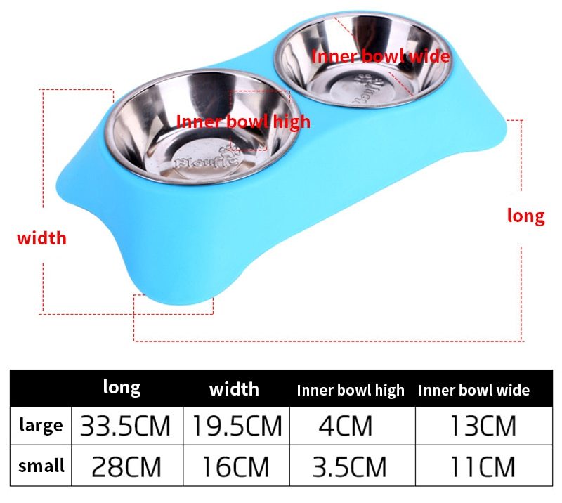 HKM-830355 Eco-Friendly Silicone Dog Bowl Set - Non-Toxic, Non-Slip, Easy to Clean, Stainless Steel Inner, Perfect for Food and Water