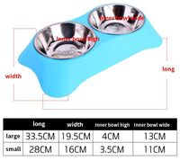 HKM-830355 Eco-Friendly Silicone Dog Bowl Set - Non-Toxic, Non-Slip, Easy to Clean, Stainless Steel Inner, Perfect for Food and Water