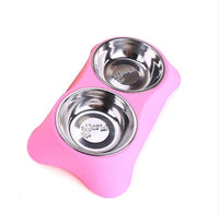 HKM-830355 Eco-Friendly Silicone Dog Bowl Set - Non-Toxic, Non-Slip, Easy to Clean, Stainless Steel Inner, Perfect for Food and Water