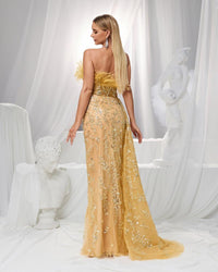 HKM-202707 Elegant Orange Evening Gown for Women - EZ25101