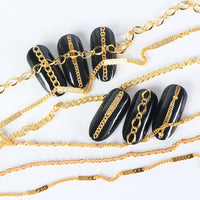 HKM-366483 Metal Chain Nail Decoration in Gold and Silver Alloy – 5g Nail Art Sequins