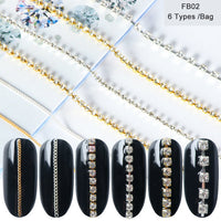 HKM-366483 Metal Chain Nail Decoration in Gold and Silver Alloy – 5g Nail Art Sequins