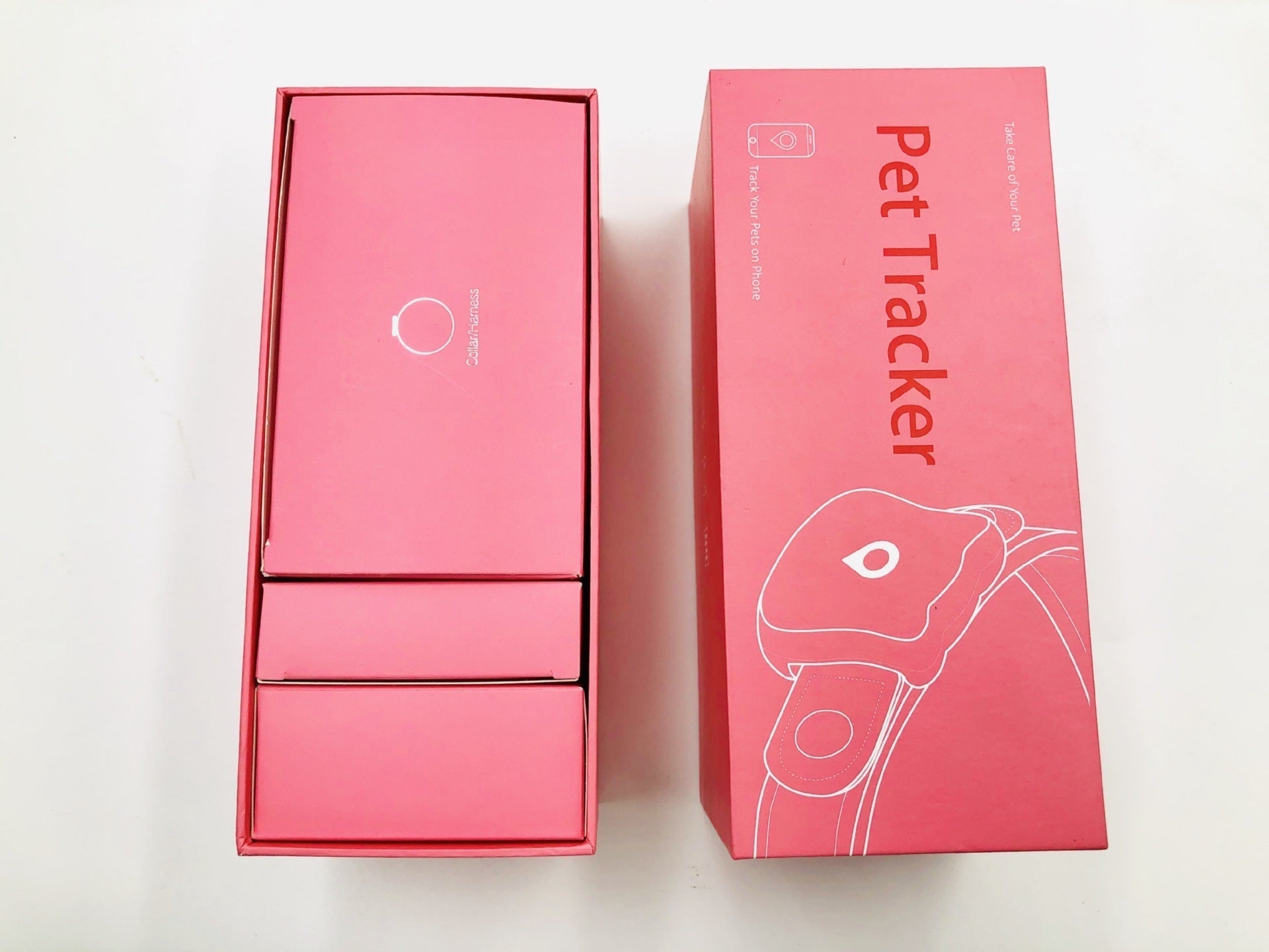 HKM-098643 Smart Pet Location Tracker Collar with GPS ¨C Pink Fabric Design, Includes Charger and Carrier